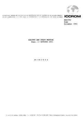 AAB/FPC and Staff Meeting, 17 October 1993. Minutes, 1993/12