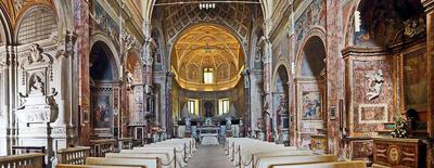 Nave of San Pietro in Montorio (photo by Peter 1936F, https://commons.wikimedia.org/wiki/File:San_Pietro_in_Montorio_Kircheninneres.jpg / CC-BY-SA 4.0)