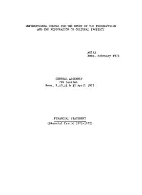 Financial Statement (Biennial Period 1971-1972), 1971/02